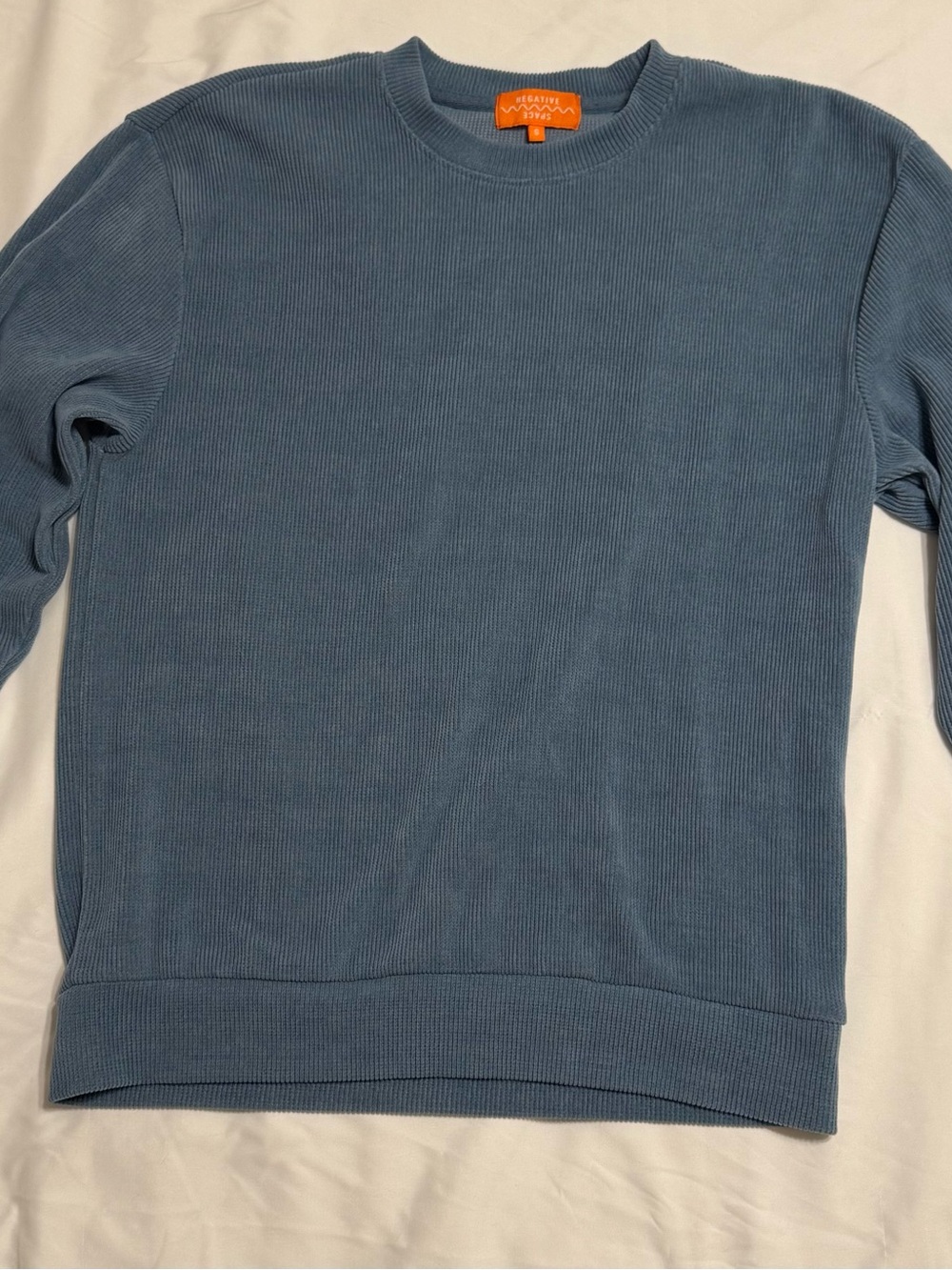 Slate Blue Ribbed Crewneck Sweater by Banana Republic